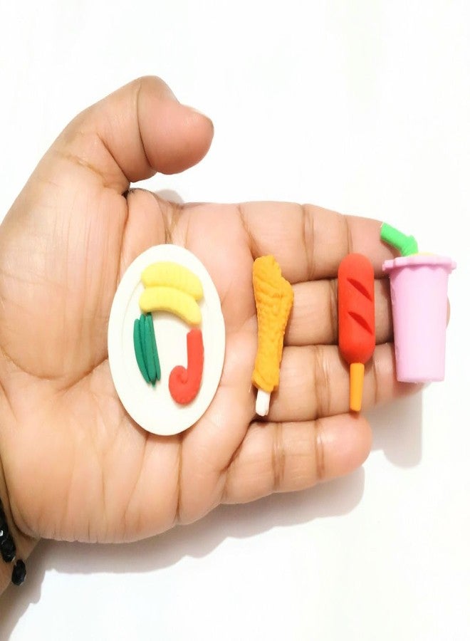 BriKSHi Fruit Fast Food & Ice-Cream Theme Popcorn Shaped Rubber Eraser Set for Kids (4 Eraser) Set of 1 - Image 2